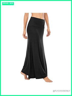 High Waisted Maxi Skirt Stretchy Flared Long Skirt Casual Workout